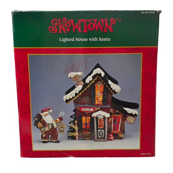 Kurt Adler Snowtown Lighted Village with Santa Holiday Collectable Christmas - Picture 1 of 12